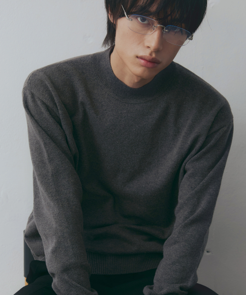 Mockneck half polo [gray]