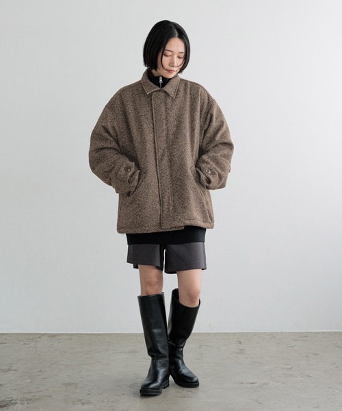 LOWRYS FARM(ローリーズファーム)の「【LFM(U)】ツイードZIPブルゾン 619539(ブルゾン・メンズ・ブラック/ブラウン・MEDIUM/LARGE)」の3枚目の写真