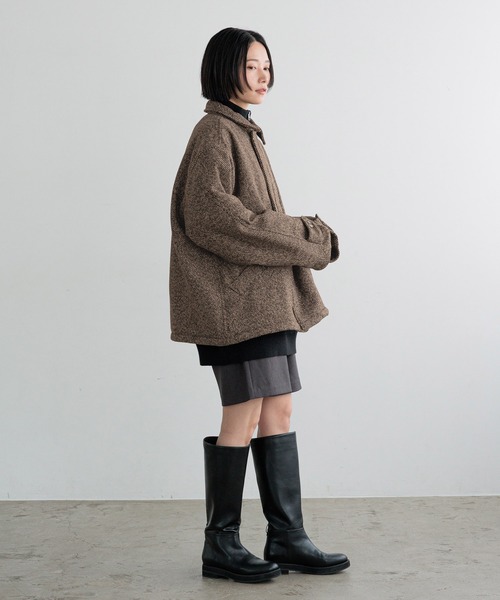 LOWRYS FARM(ローリーズファーム)の「【LFM(U)】ツイードZIPブルゾン 619539(ブルゾン・メンズ・ブラック/ブラウン・MEDIUM/LARGE)」の4枚目の写真