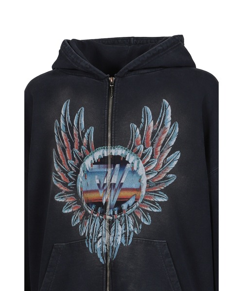 JUN/NAKAYAMA(ジュンナカヤマ)の「FEATHER ZIP HOODIE(パーカー・メンズ・ブラック・XL/MEDIUM/LARGE)」の4枚目の写真