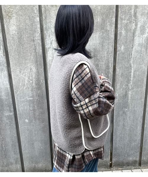 セール】ニットフードボアベスト（ベスト）｜CRB（シーアールビー）の