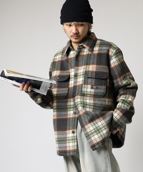 GUESS JEANS(ゲスジーンズ)の「GUESS JEANS ウール チェックシャツジャケット(ブルゾン・メンズ・ブラック/マルチ/ヘザーグレー・S/XL/M/L)」の1枚目の写真