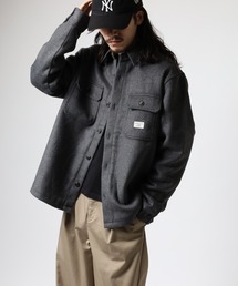 Guess（ゲス）の「GUESS JEANS ウール 無地/チェック シャツジャケット（ブルゾン）」