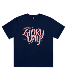 スタグローリーデイプリンティング半袖Tシャツネイビー