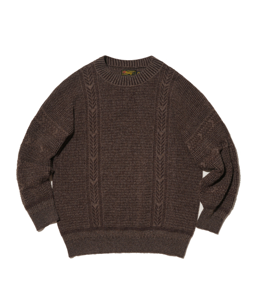 Mixpattern Pullover Knit серый — пуловер с миксом узоров