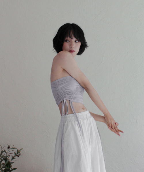 RUBATI（ルバティ）の「シャーリングストラップチューブトップ_ダブグレー（Tシャツ/カットソー・レディース・その他・size2/size1）」の3枚目の写真