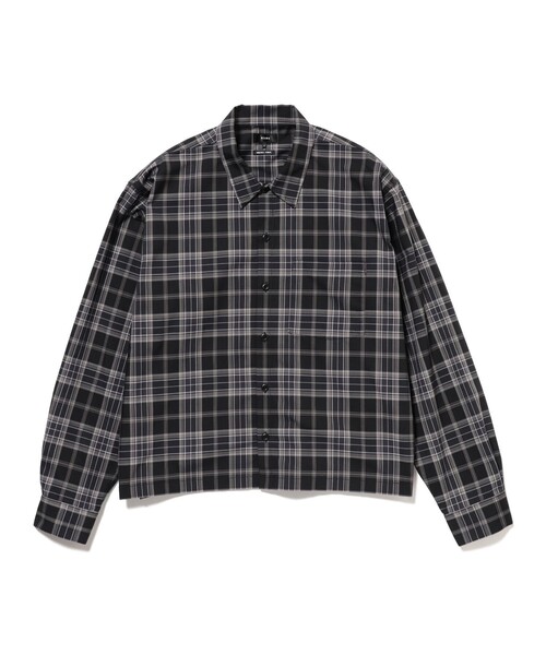 BEAMS（ビームス）の「チェック ショートシャツ（シャツ/ブラウス・メンズ・ブラック/ベージュ・S/M/L/XL）」の2枚目の写真