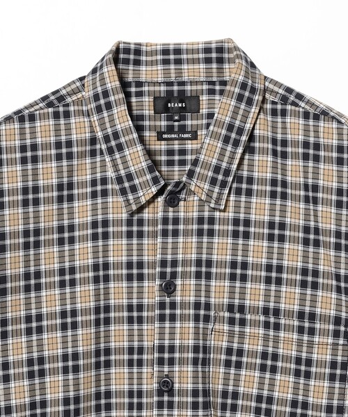BEAMS（ビームス）の「チェック ショートシャツ（シャツ/ブラウス・メンズ・ブラック/ベージュ・S/M/L/XL）」の7枚目の写真