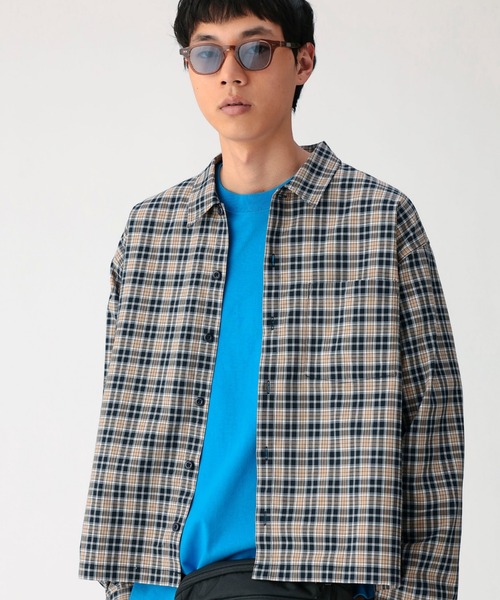 BEAMS(ビームス)の「ショートレングス チェックシャツ 【ワイドショートフィット】(シャツ/ブラウス・メンズ・ブラック/ベージュ・S/M/L/XL)」の19枚目の写真
