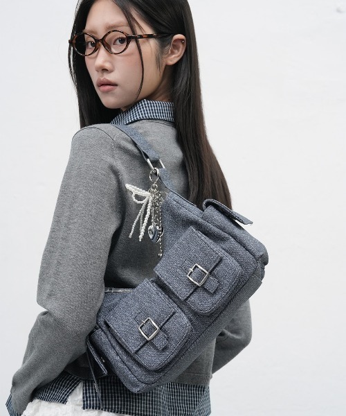 Pocket shoulder Accent Bag／コーデュラグレー GENERAL IDEA（ジェネラルアイデア）の「【GENERAL IDEA】アウト