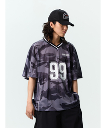 NO.99 VネックマッシュカモTシャツ(ブラック)