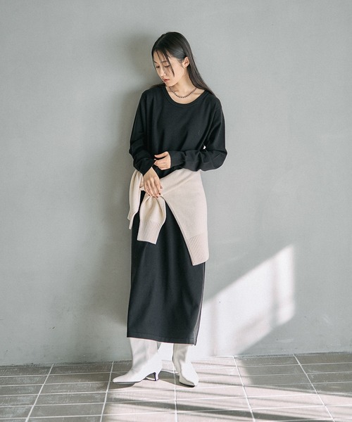 LEPSIM(レプシィム)の「14ゲージ2WAYロングワンピース 632261(ワンピース・レディース・ブラック/ベージュ・FREE)」の14枚目の写真