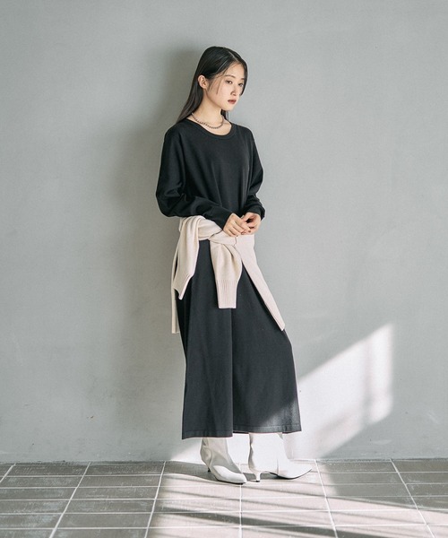 LEPSIM(レプシィム)の「14ゲージ2WAYロングワンピース 632261(ワンピース・レディース・ブラック/ベージュ・FREE)」の8枚目の写真