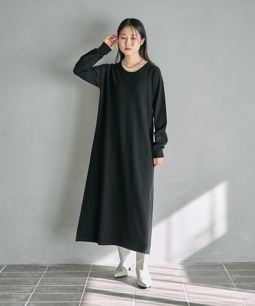 LEPSIM(レプシィム)の「14ゲージ2WAYロングワンピース 632261(ワンピース・レディース・ブラック/ベージュ・FREE)」の9枚目の写真