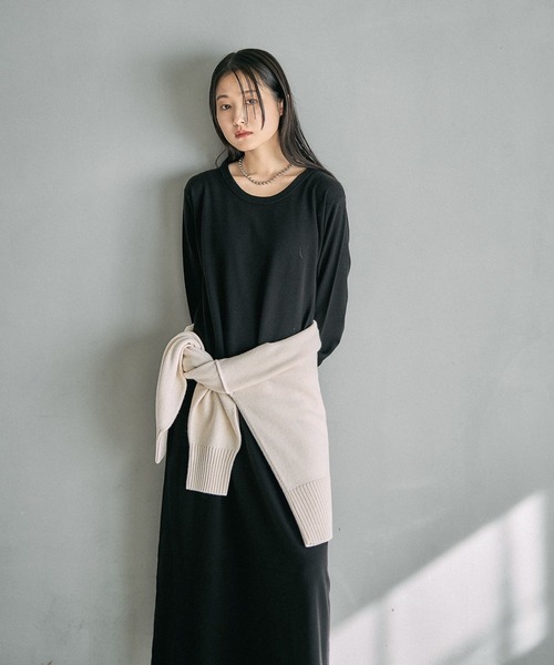 LEPSIM(レプシィム)の「14ゲージ2WAYロングワンピース 632261(ワンピース・レディース・ブラック/ベージュ・FREE)」の10枚目の写真