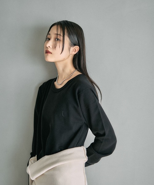 LEPSIM(レプシィム)の「14ゲージ2WAYロングワンピース 632261(ワンピース・レディース・ブラック/ベージュ・FREE)」の11枚目の写真