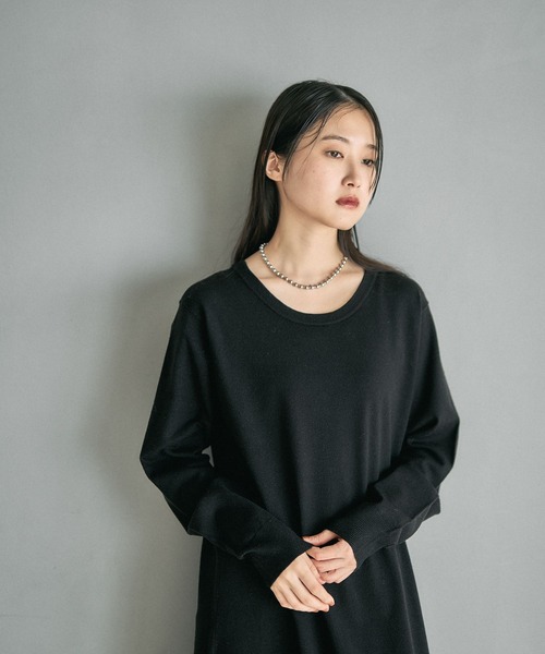 LEPSIM(レプシィム)の「14ゲージ2WAYロングワンピース 632261(ワンピース・レディース・ブラック/ベージュ・FREE)」の12枚目の写真