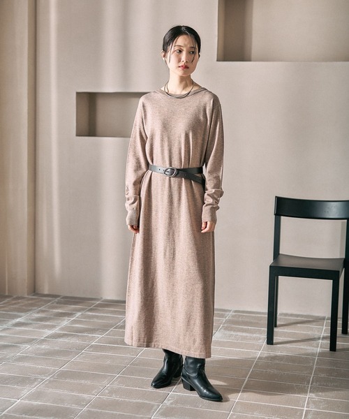 LEPSIM(レプシィム)の「14ゲージ2WAYロングワンピース 632261(ワンピース・レディース・ブラック/ベージュ・FREE)」の13枚目の写真