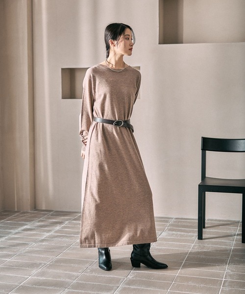 LEPSIM(レプシィム)の「14ゲージ2WAYロングワンピース 632261(ワンピース・レディース・ブラック/ベージュ・FREE)」の3枚目の写真