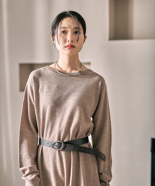 LEPSIM(レプシィム)の「14ゲージ2WAYロングワンピース 632261(ワンピース・レディース・ブラック/ベージュ・FREE)」の5枚目の写真