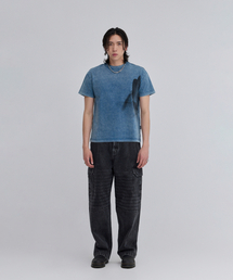 KZM（ケージエム）の「ワンポイントウォッシングTシャツBLUE（Tシャツ/カットソー）」
