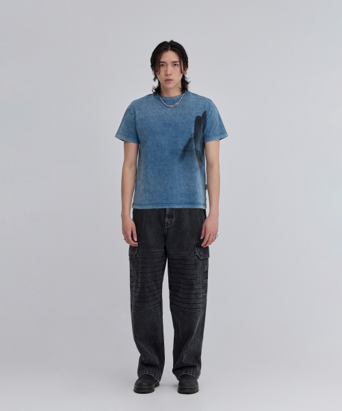 KZM(ケージエム)の「ワンポイントウォッシングTシャツBLUE(Tシャツ/カットソー・メンズ・その他・MEDIUM/LARGE/X-LARGE/XX-LARGE)」の1枚目の写真