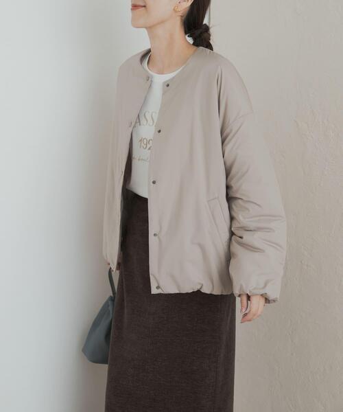 URBAN RESEARCH DOORS(アーバンリサーチドアーズ)の「『UR TECH』撥水ポケッタブル中綿ブルゾン(ブルゾン・レディース・ベージュ系その他/ブラック/チャコールグレー・FREE)」の6枚目の写真