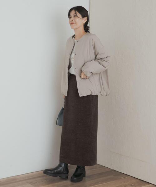 URBAN RESEARCH DOORS（アーバンリサーチドアーズ）の「『UR TECH』撥水ポケッタブル中綿ブルゾン（ブルゾン・レディース・ベージュ系その他/ブラック/チャコールグレー・FREE）」の22枚目の写真