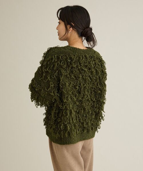 CRAFT STANDARD BOUTIQUE(クラフトスタンダードブティック)の「ループ編みニットプルオーバー<ホームケア可能>(ニット/セーター・レディース・グレー/グリーン・FREE)」の5枚目の写真