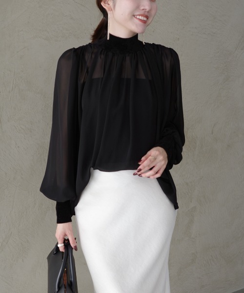 ジョーゼットフレアブラウス（シャツ/ブラウス）｜anuans（ア