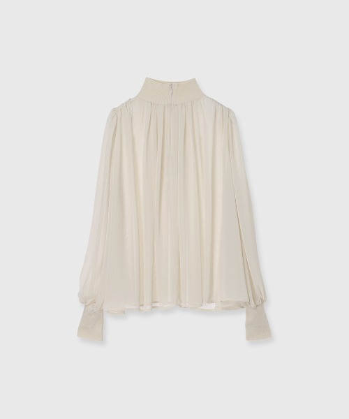 新品 完売色 即日発送 anuans ジョーゼットフレアブラウス ライトベージュ ジョーゼットフレアブラウス（シャツ/ブラウス）｜anuans（ア