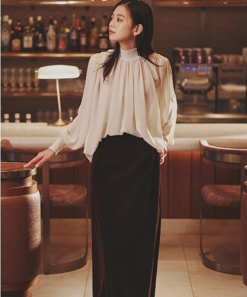 ジョーゼットフレアブラウス（シャツ/ブラウス）｜anuans（ア