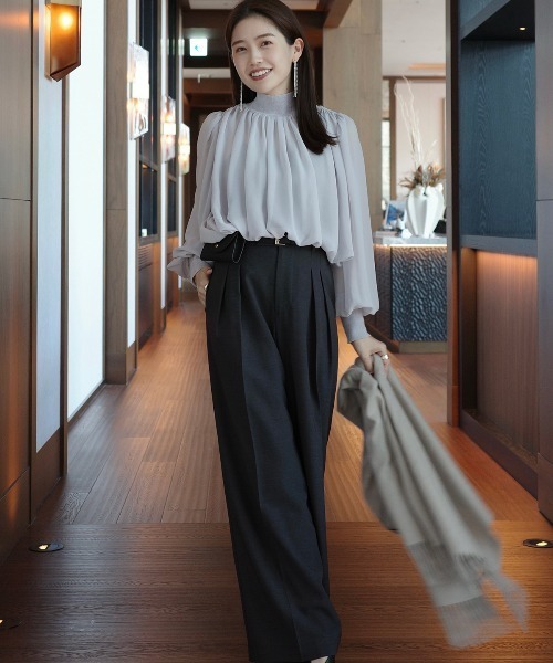 ジョーゼットフレアブラウス（シャツ/ブラウス）｜anuans（ア