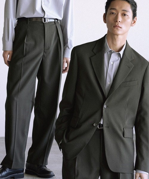 WYM LIDNM（ウィム バイ リドム）の「HIGH TWIST PE CLASSIC SUIT（スーツセット・メンズ・ブラック/チャコール・S/M/L）」の2枚目の写真