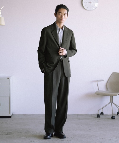WYM LIDNM（ウィム バイ リドム）の「HIGH TWIST PE CLASSIC SUIT（スーツセット・メンズ・ブラック/チャコール・S/M/L）」の4枚目の写真