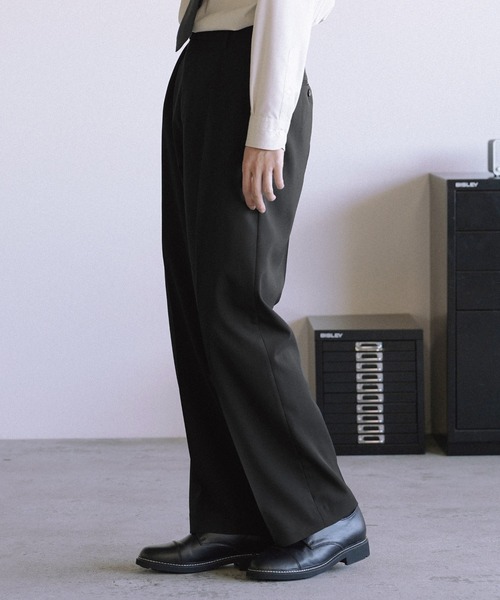 WYM LIDNM（ウィム バイ リドム）の「HIGH TWIST PE CLASSIC SUIT（スーツセット・メンズ・ブラック/チャコール・S/M/L）」の9枚目の写真