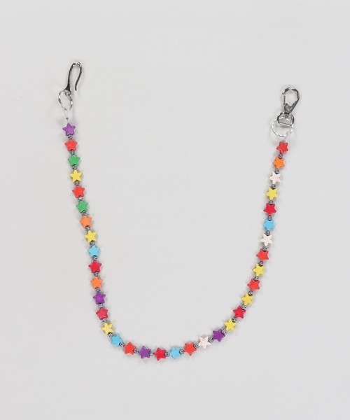 メタルウォレットチェーン/レインボースター/星柄/ユニセックス