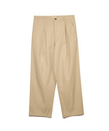 ZNO（ジーアンドオー）の「Cotton straight one-tuck pants, semi-wide fit, beige（その他パンツ）」