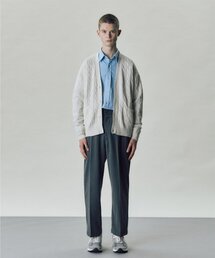 LAB12（ラボ12）の「22F/W セミワイドウールバンディングパンツ（チャコール）（スラックス）」
