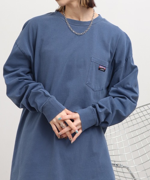 GERRY(ジェリー)の「【GERRY/ジェリー】ピグメント胸ポケット ロングスリーブTシャツ(Tシャツ/カットソー・メンズ・グリーン/ベージュ/ネイビー/ブラック・L/LL/M)」の4枚目の写真