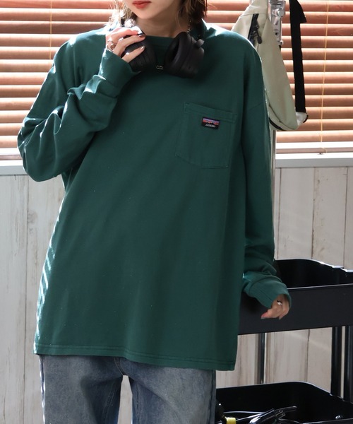 GERRY(ジェリー)の「【GERRY/ジェリー】ピグメント胸ポケット ロングスリーブTシャツ(Tシャツ/カットソー・メンズ・グリーン/ベージュ/ネイビー/ブラック・L/LL/M)」の3枚目の写真