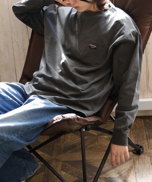 GERRY(ジェリー)の「【GERRY/ジェリー】ピグメント胸ポケット ロングスリーブTシャツ(Tシャツ/カットソー・メンズ・グリーン/ベージュ/ネイビー/ブラック・L/LL/M)」の19枚目の写真
