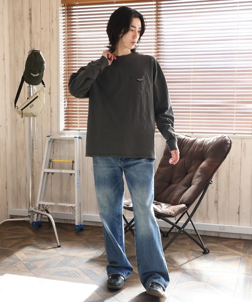 GERRY(ジェリー)の「【GERRY/ジェリー】ピグメント胸ポケット ロングスリーブTシャツ(Tシャツ/カットソー・メンズ・グリーン/ベージュ/ネイビー/ブラック・L/LL/M)」の21枚目の写真