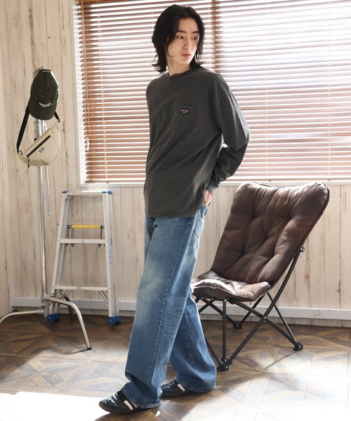 GERRY(ジェリー)の「【GERRY/ジェリー】ピグメント胸ポケット ロングスリーブTシャツ(Tシャツ/カットソー・メンズ・グリーン/ベージュ/ネイビー/ブラック・L/LL/M)」の22枚目の写真