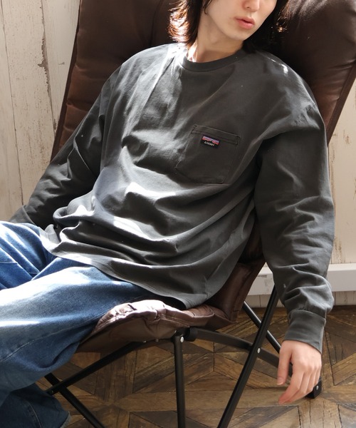 GERRY(ジェリー)の「【GERRY/ジェリー】ピグメント胸ポケット ロングスリーブTシャツ(Tシャツ/カットソー・メンズ・グリーン/ベージュ/ネイビー/ブラック・L/LL/M)」の20枚目の写真
