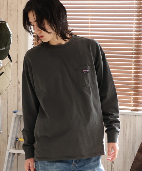 GERRY(ジェリー)の「【GERRY/ジェリー】ピグメント胸ポケット ロングスリーブTシャツ(Tシャツ/カットソー・メンズ・グリーン/ベージュ/ネイビー/ブラック・L/LL/M)」の17枚目の写真