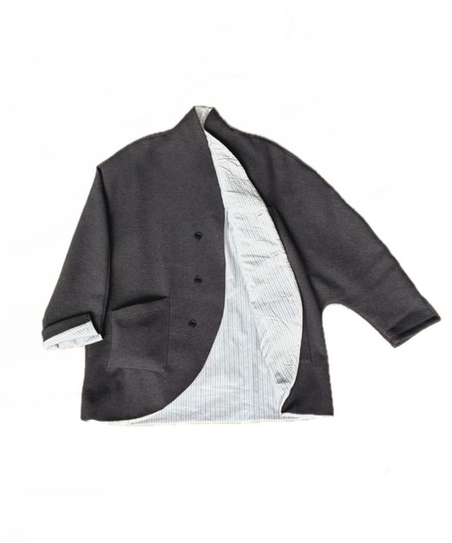 GARDEN TOKYO(ガーデントウキョウ)の「CHEAP MAGIC/チープマジック/CM/CHEAP CURVACEOUS JACKET(ノーカラージャケット・メンズ・ネイビー/チャコールグレー・F)」の2枚目の写真