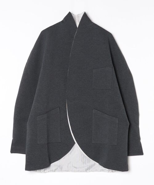 GARDEN TOKYO(ガーデントウキョウ)の「CHEAP MAGIC/チープマジック/CM/CHEAP CURVACEOUS JACKET(ノーカラージャケット・メンズ・ネイビー/チャコールグレー・F)」の6枚目の写真