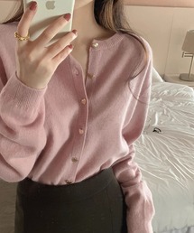 meJane（ミージェーン）の「ハート金ボタン クルーネックニットカーディガン（カーディガン/ボレロ）」