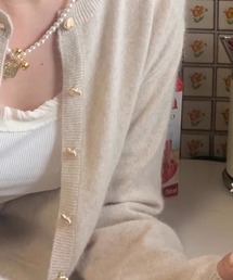 meJane（ミージェーン）の「ハート金ボタン クルーネックニットカーディガン（カーディガン/ボレロ）」